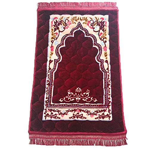 Fancy GuyFancy Sajadah Janamaz Praying Rug Portable Prayer Rug Carpet Foam Thick Prayer Mat Foldable Prayer Mat (Red,3147inch)