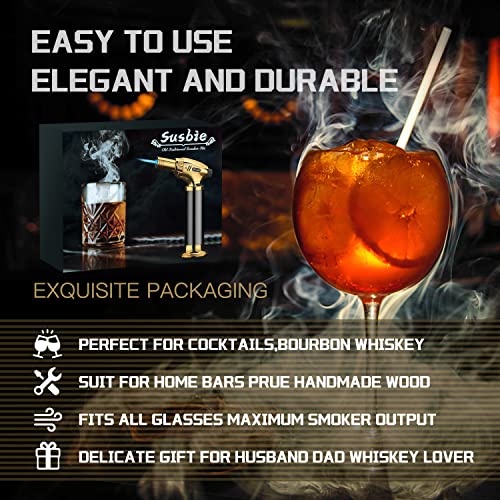 Susbie Cocktail Smoker Kit With Torch-Infuse Cocktails, Wine, Whiskey, Bourbon，Old Fashioned-Gift For Father,Husband And Boyfriend (No Butane) #TOP5