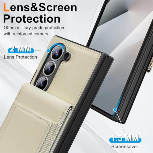 Étui pour Samsung Galaxy Z Fold 5 marron avec protection écran en cuir - 5
