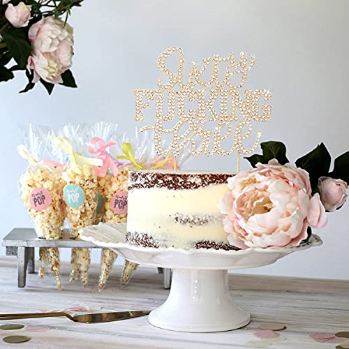 Lingteer Sixty Three Funny Gold Rhinestone Cake Topper - Cheers To 63Rd Birthday 63 Years Old Anniversary Party Cake Centerpieces Topper Decorations Gift Sign. #TOP3
