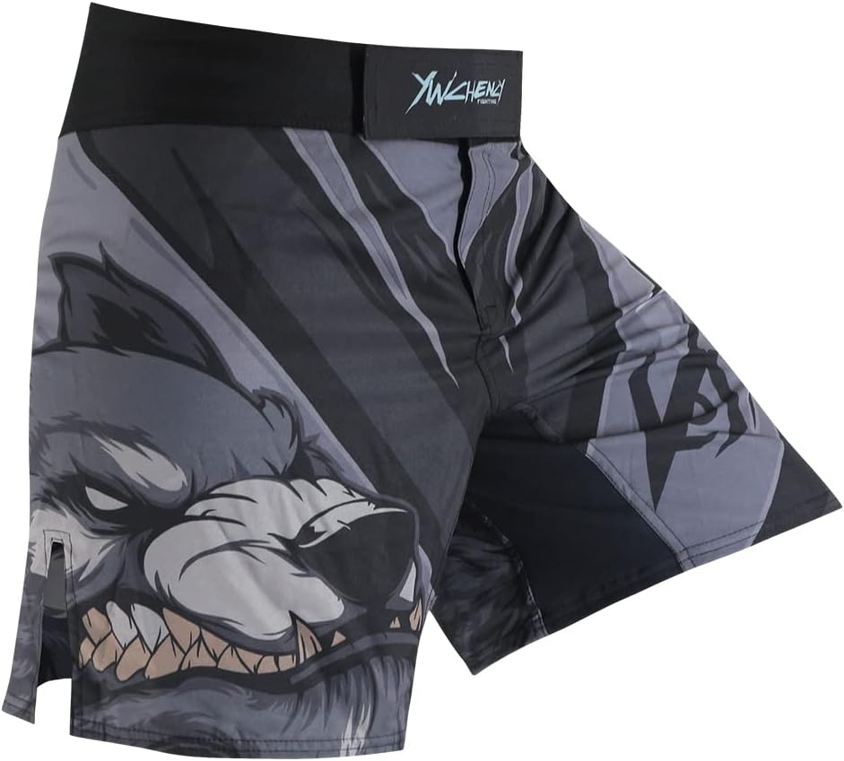 MMA Shorts for Men Fight Grappling Shorts Mens BJJ Shorts for Men No Gi Mid Thigh