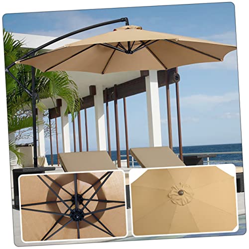 Unomor Sun Umbrella Outdoor Umbrella Canopy Umbrella Replacement Canopy Half Round Umbrella Umbrella Cover Beach Umbrella Canopy Patio Umbrella Replacement Canopy Khaki Sun Umbrella Shade #TOP6