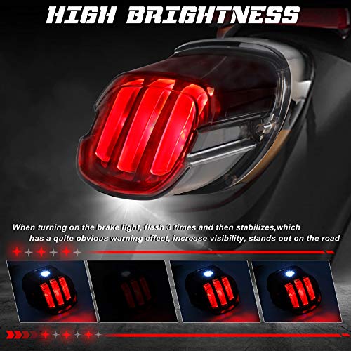 Nthreeauto Led Brake Tail Light Rear Turn Signal Taillights Dot Approved Motorcycle Running License Plate Stop Lights Compatible With Harley Dyna Sportster Road King Electra Glide Fat Boy Softail #TOP1