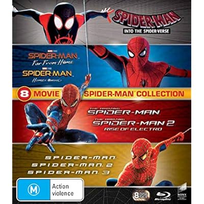 Buy Spider Man 8 Movie Pack Collection Box Set Blu Ray Into The Spider Verse Far From Home Homecoming Amazing Spider Man 1 2 Spider Man 1 2 3 Online In Indonesia B08fv6trsh