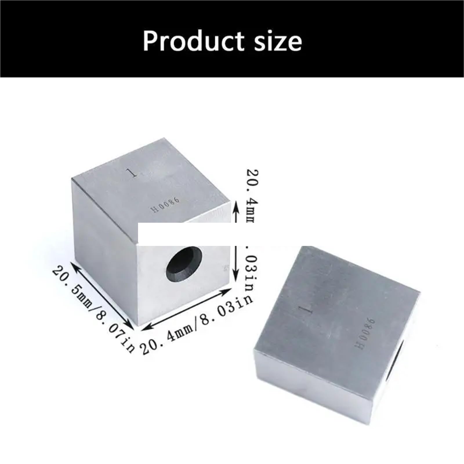 Bloques de calibración, Bloque patrón de acero al carbono industrial, instrumento calibración rectangular con orificio central for el cuidado equipos taller