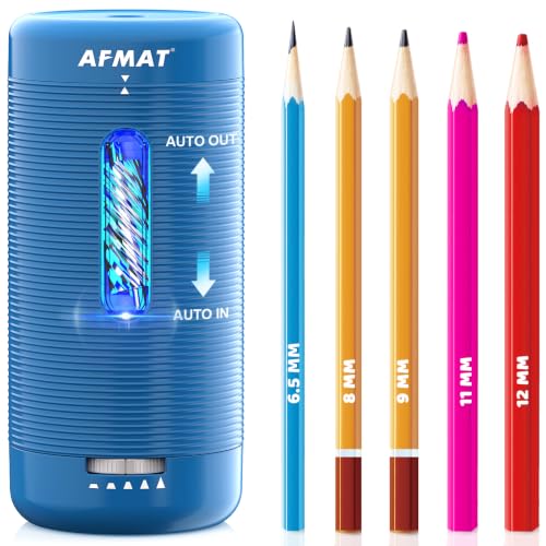 AFMAT Electric Pencil Sharpener Fully Automatic Pencil Sharpener Auto in & Out Rechargeable Hands-Free Sharpeners for Jumbo & Colored Pencils 6.5-12mm Portable for HomeClassroomOffice PSC2 product thumbnail 17