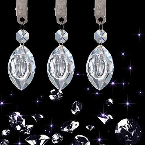 Swpeet 10Pcs Eye Tablecloth Weights With 10Pcs Metal Clip Kit, Crystal Glass Teardrop Prisms Pendant Tablecloth Weights For Picnic Tables Tablecloth Weights Heavy Outdoor #TOP6