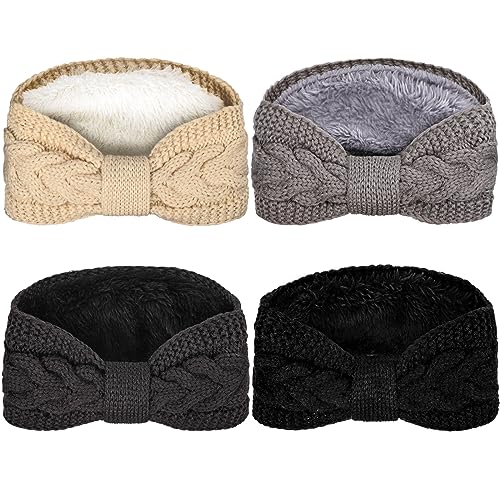 Bandeau d'hiver en tricot torsadé Whaline lot de 4 : le cadeau parfait