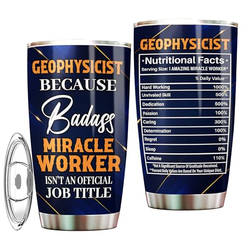 MONIZILUCKY Geophysicist Tumbler 20oz – Stainless Steel Insulated Travel Mug for Men & Women, Coffee Cup Gift for Geophysicist, Work, Office, Retirement, Birthday, Christmas, Appreciation