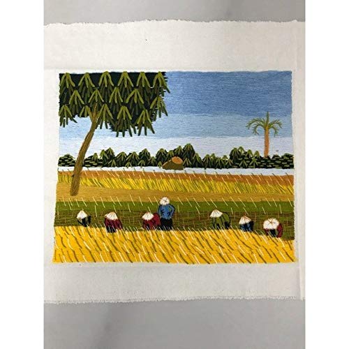 Amazon.co.jp: ベトナム 刺繍絵 全面手刺繍 刺繍画 ハンドメイド