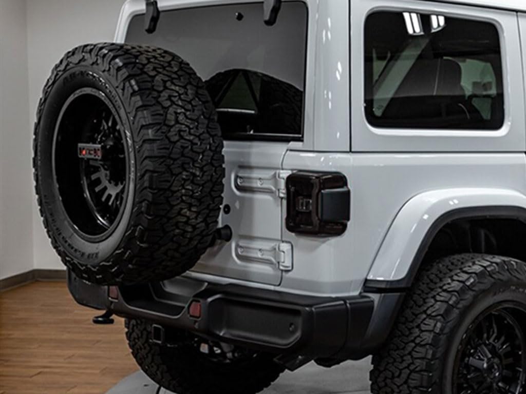 Rvinyl Tail Light Pre Cut Film Tint Cover Kit in Blackout Smoke Compatible with Jeep Wrangler 2018-2023 JL, LED - Adhesive Backs