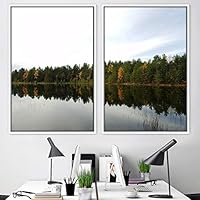 2 Piece Framed Canvas Wall Art Greenlands Canvas Prints Home Artwork Decoration for Living Room,Bedroom - 16