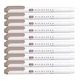 ZEBRA MILDLINER Highlighter pen markers, Mild Brown (WKT7-ME) x10
