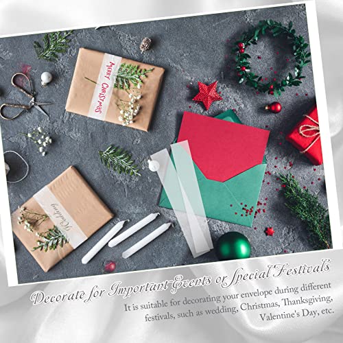 Banda de vitela transparente y ligera para envolturas de sobres y tarjetas de regalo 7