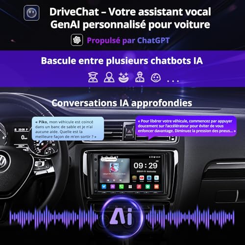 **A5L Autoradio 2 Din Android 7 Pouces Écran avec Android Auto/CarPlay sans Fil, Compatible Volkswagen Golf Polo Tiguan 