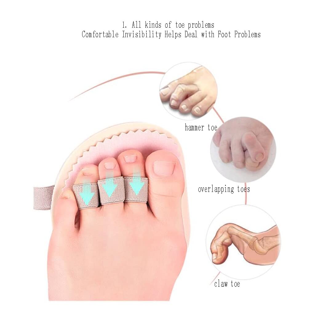 Piastra per Dita dei Piedi a Martello, Dispositivo di Sovrapposizione per Alluce valgo, Traspirante Che assorbe Il Sudore, Cuscinetto antiusura e antidolore, regolatore per Dita storte