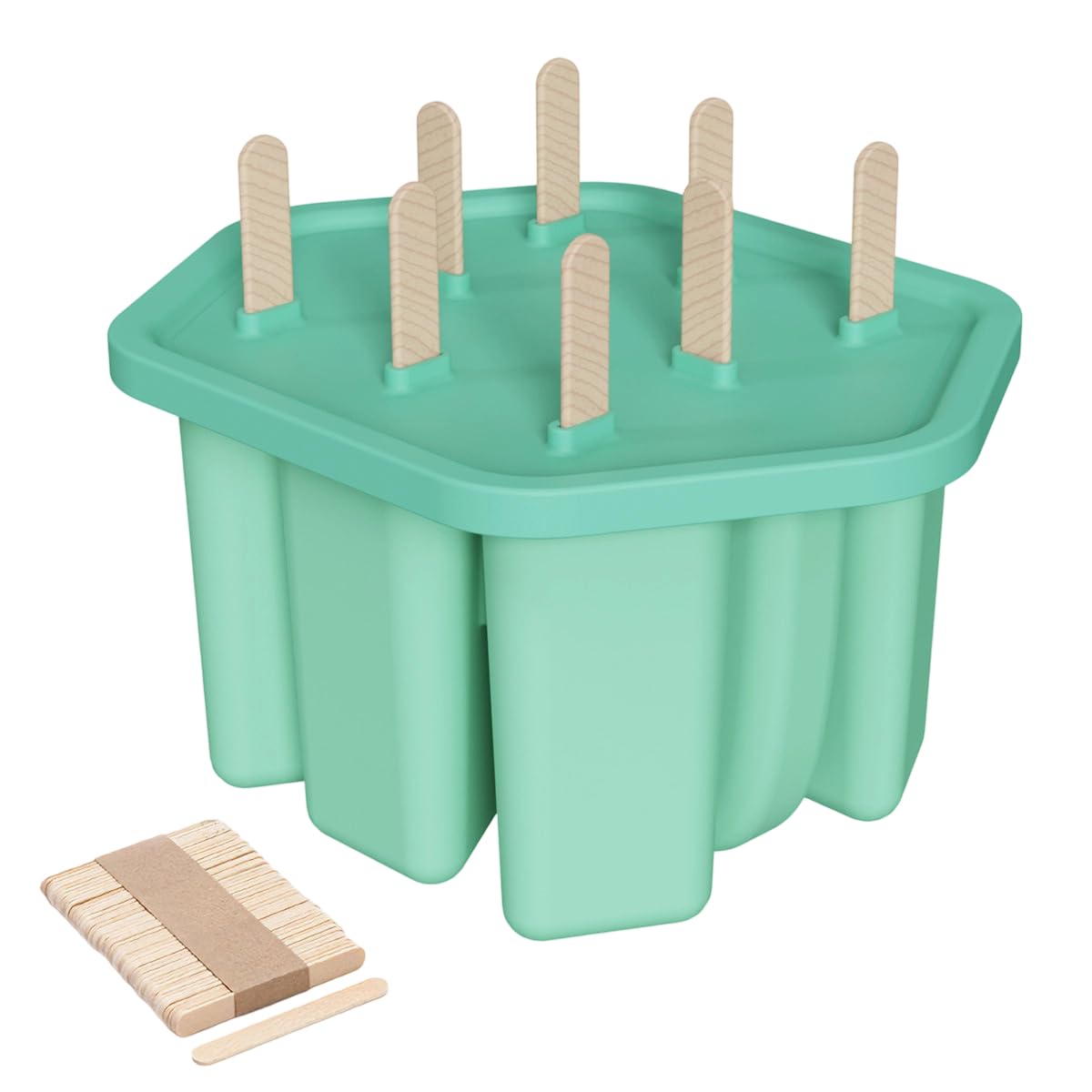 FGDTREE Cream Maker with Detachable Lid and Handle Flexible Silicone Molds Dishwasher Safe for Kids and Parties Elastomer Popsicles Molds