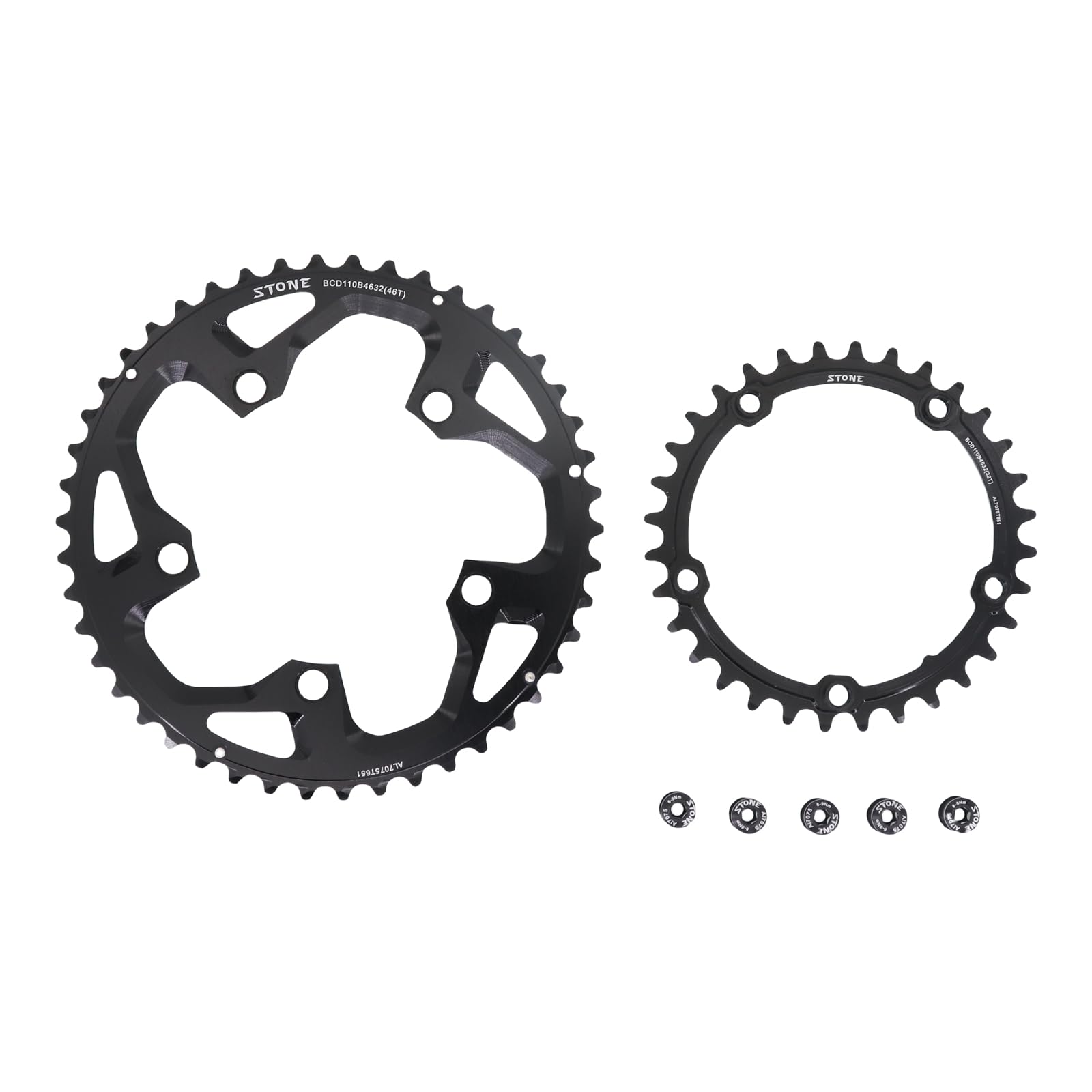 Amazon | STONE バイクラウンドダブルチェーンリング 110bcd 2x