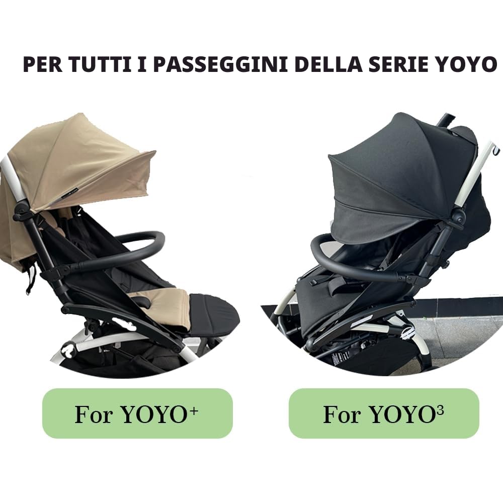 Accessori per passeggino per bambini, barra paraurti, bracciolo, maniglia, traversa compatibile con Babyzen YoYo 2 e Yoyo+, nero