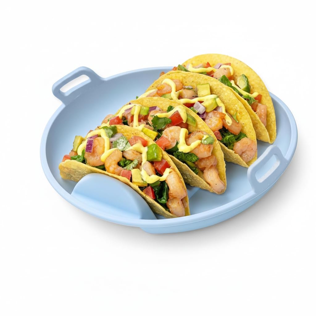 Jukmen Taco Holder Stand Cooking for Hard Soft Tacos Holds 4 Tacos Each Taco Plates Green|Home & Garden | Kitchen, Dining & Bar |1 Taco Holder (SKY BLUE)