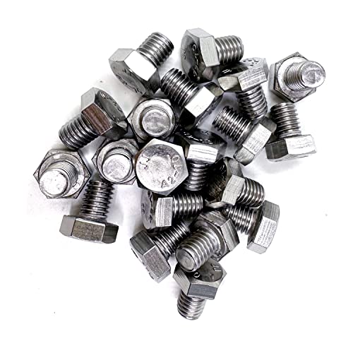 Image of M8 Hex Bolt, M8-1.25 x 10mm Hex Head Screw Bolts, 304 Stainless Steel, Fully Threaded, Plain Finish, Hex Tap Bolts 20Pcs(M8x10mm)