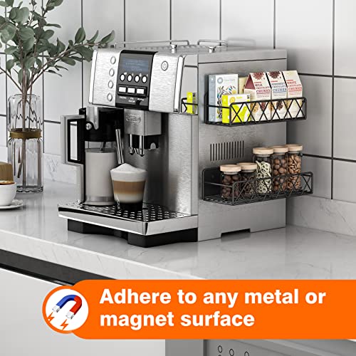 Kafahom Magnetic Spice Rack, 4 Pack Super Strong Magnetic Shelf For Refrigerator, Fridge Magnet Organizer, Fridge Spice Organizer, Kitchen Storage Rack For Seasoning Bottles #TOP5