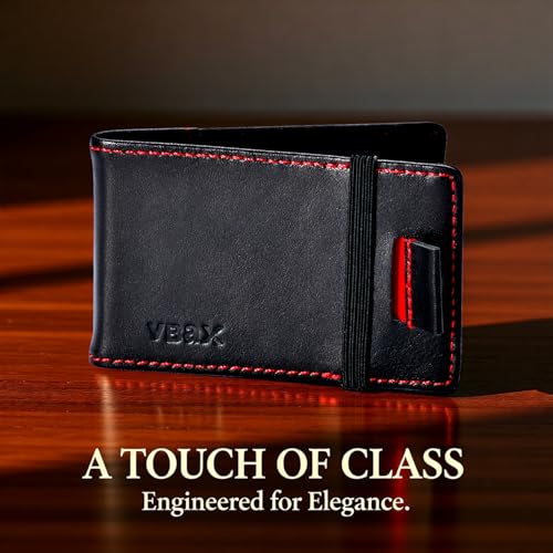 Image of RFID Minimalist Slim Wallet for Men and Women, Holds Up to 12 Cards, Cash, Key Thin and Lightweight Credit Card Holder, Black Eco Leather