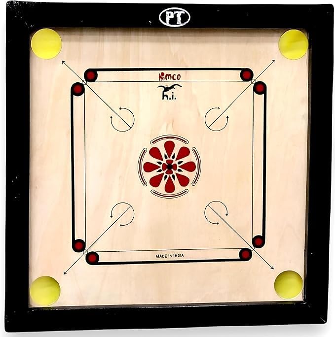 HIMCO 24-Inch Wooden Carrom Board Set with Coins & Striker Premium Smooth Surface Indoor Game for Kids & Adults (Made in India)