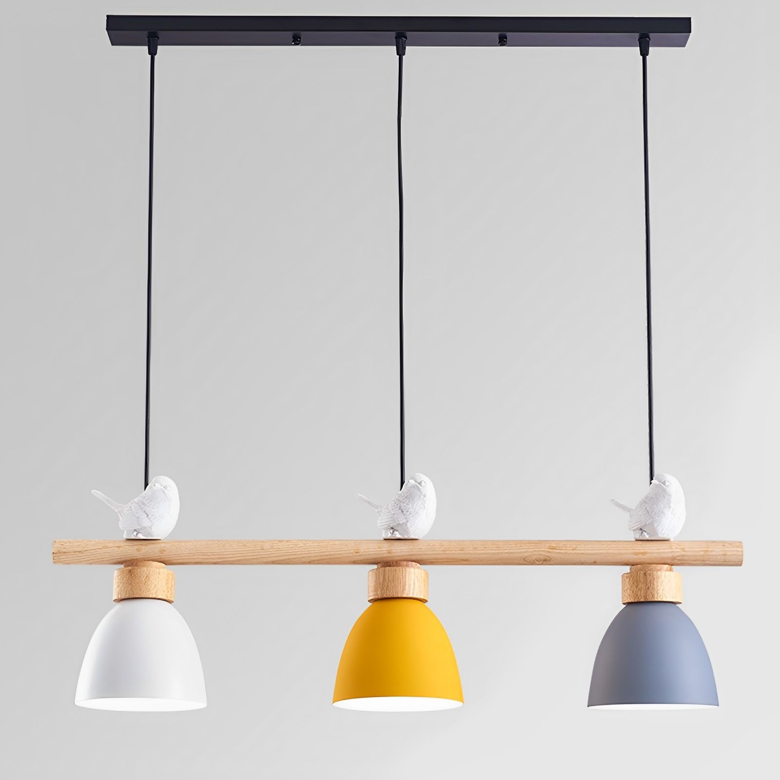 Lámpara colgante de metal de 3 luces, araña lineal de comedor con acabado nórdico robusto