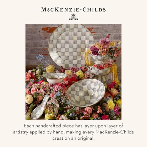 Image of MACKENZIE-CHILDS Enamel Spoon Rest, Gray-and-White Sterling Check