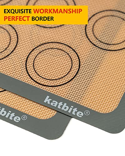 Katbite BAKING MAT S, Katbite Silicone Macaroons Baking Mat Set Of 2 Half Sheet (11 5/8 Inch X 16 1/2") Reusable & Nonstick Macarons Baking Supplies Silicone Bakeware Mats thumb #4