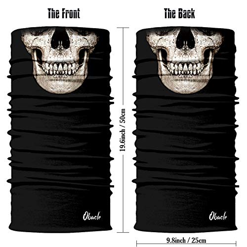 Image of Obacle Skull Face Mask Half for Dust Wind UV Sun Protection Seamless 3D Tube Mask Bandana for Men Women Durable Thin Breathable Skeleton Mask Motorcycle Riding Biker Fishing Cycling Sports Festival