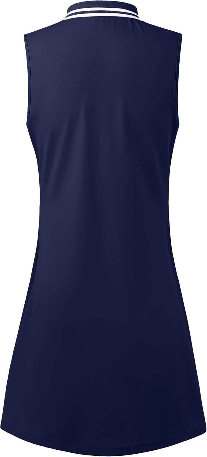 Womens Sleeveless Golf Tennis Dresses with Inner Shorts&Pockets for Workout Exercise - Image 5