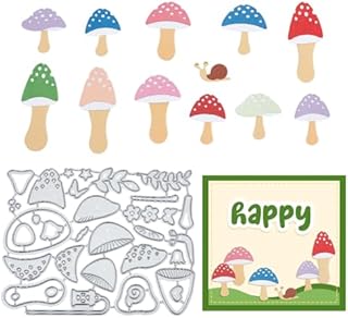 INFUNLY Mushroom Metal Die Cuts Flower Leaf Cutting Dies Cut Stencils DIY Scrapbooking Photo Album Decorative Embossing Paper Card Making