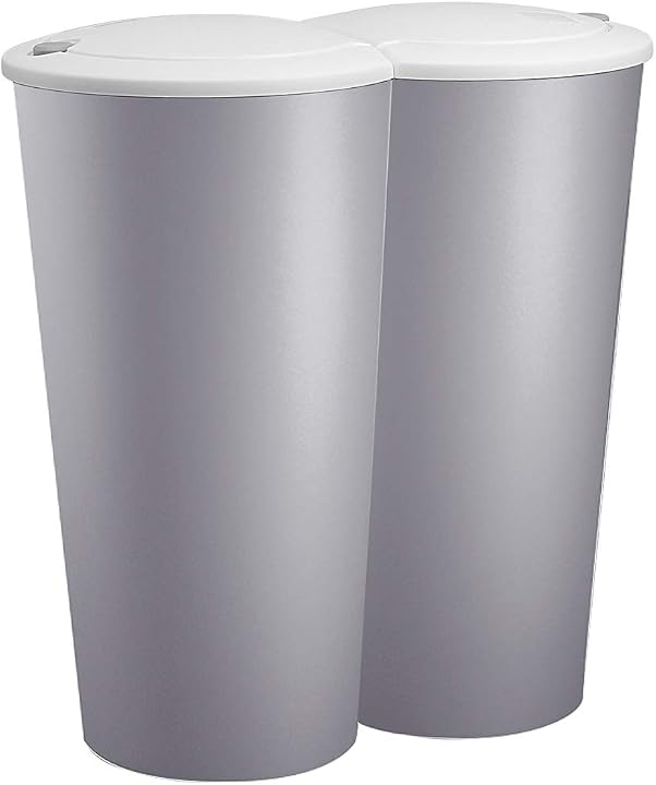 Set di 2 Cestini per Spazzatura 40L + 6L, Pattumiera Differenziata in Acciaio Inox con Secchio Interno, Pattumiera a Pedale per Cucina Bagno | Leroy Merlin