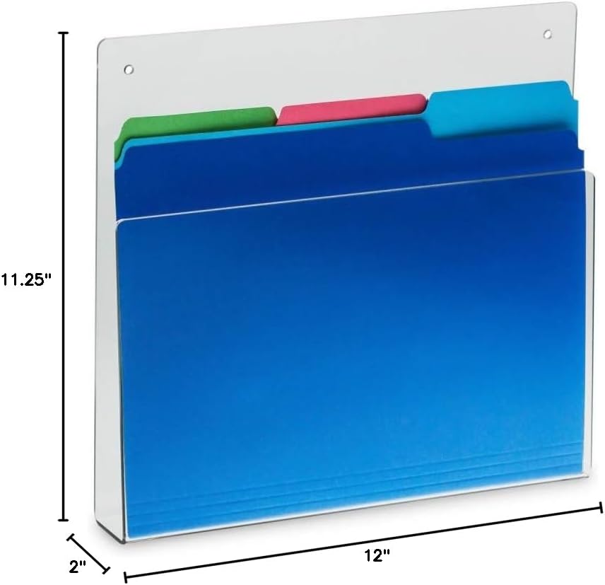 SOURCE ONE Deluxe Clear Acrylic File Chart Holder Wall Mount