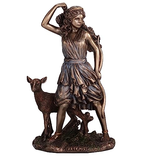 Estatua Resina Bronce Artemis Diosa Griega Caza 6.5 in miniatura 1