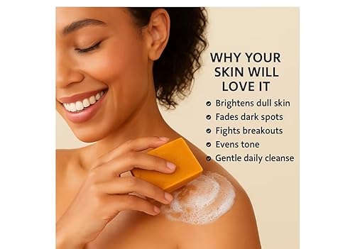 Miniatura 6 de Jabón iluminador de piel de cúrcuma y ácido kójico, limpiador suave natural para todo tipo de piel. Combate el acné, reduce las manchas oscuras y