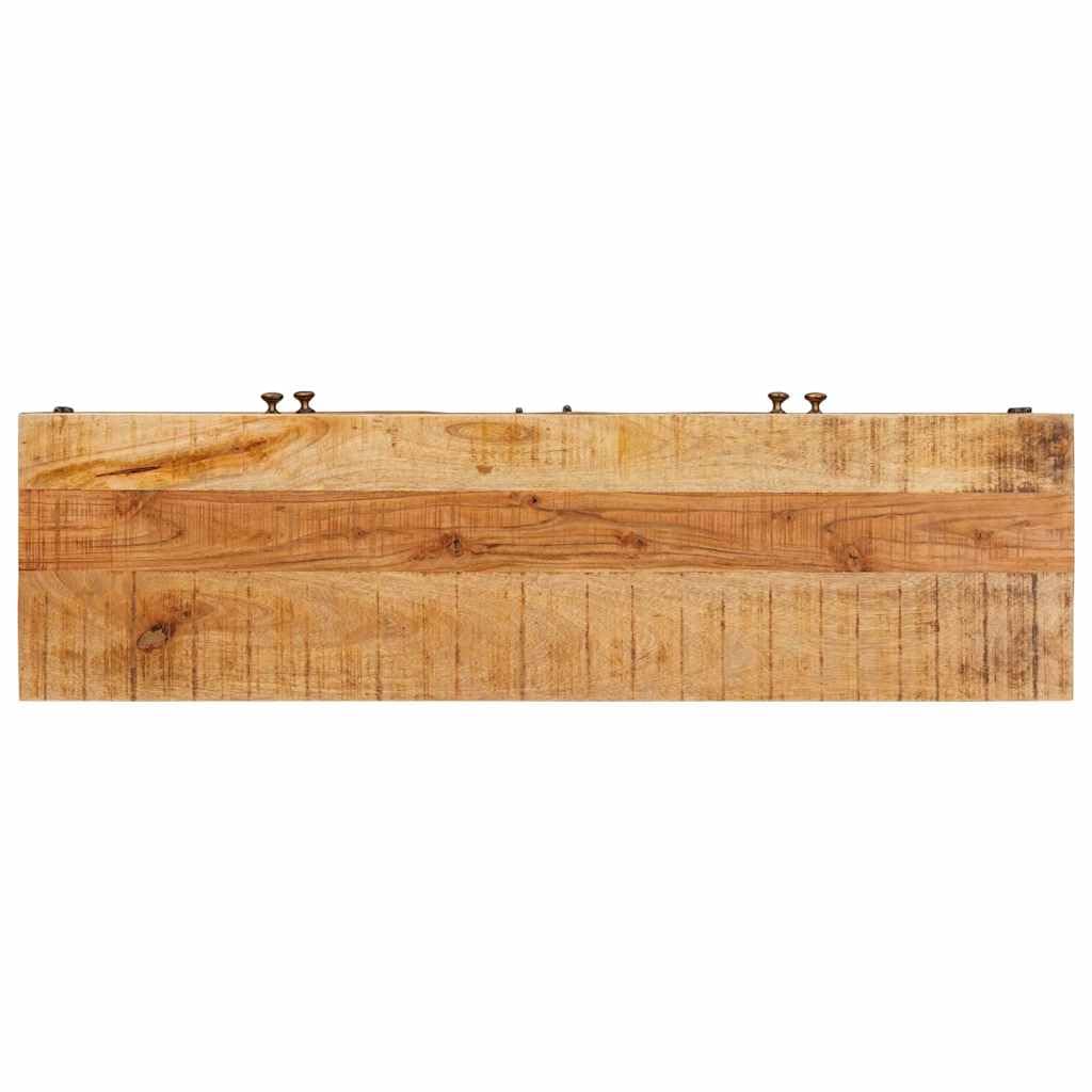 Armadio multimediale in legno massiccio di mango, marrone, 110 x | Cassettiera TV compatta in legno di mango con 2 ante per soggiorno e corridoio. Regolabile liberamente nella stanza.