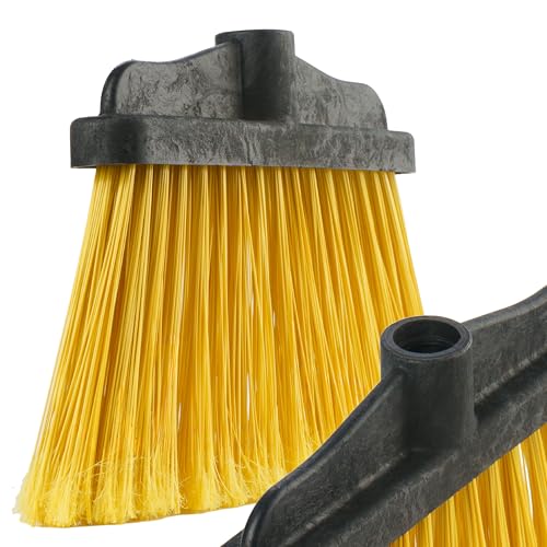 BEGRIS® Miotła Gospodarcza do Zamiatania Głowica miotły 20x24 cm Zamiatacz Szczotka Nylon Wytrzymała Miotła do Stosowania na Zewnątrz Miotła Bez Kija Otwór 3,5cm Do Kostki, Chodnika Mocny Nylon Żółta