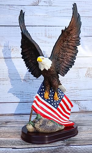 Estatua Decorativa Águila Calva Americana 18 pulg miniatura 4