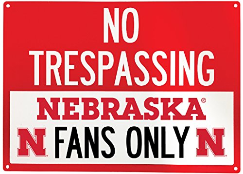 R and R Imports Nebraska Huskers Metal No Trespassing Sign Officially Licensed Collegiate Product
