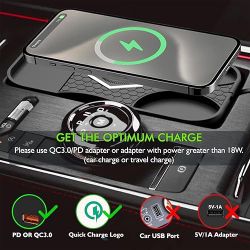 Cargador inalámbrico de coche de 15W y accesorios de teléfono celular 3