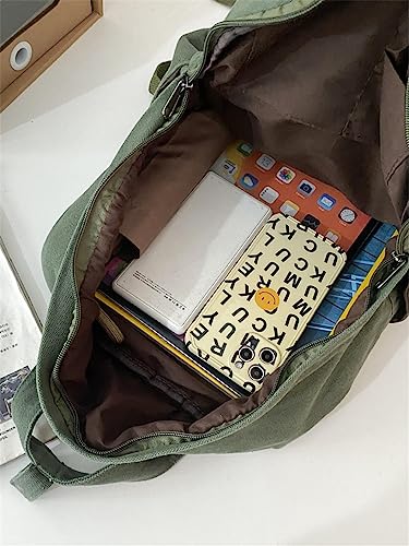 Image of MaxxCloud Vintage Canvas Backpack Purse Tote Satchel Hiking Daypack Travel Bag Handbag Rucksack (583 beige)