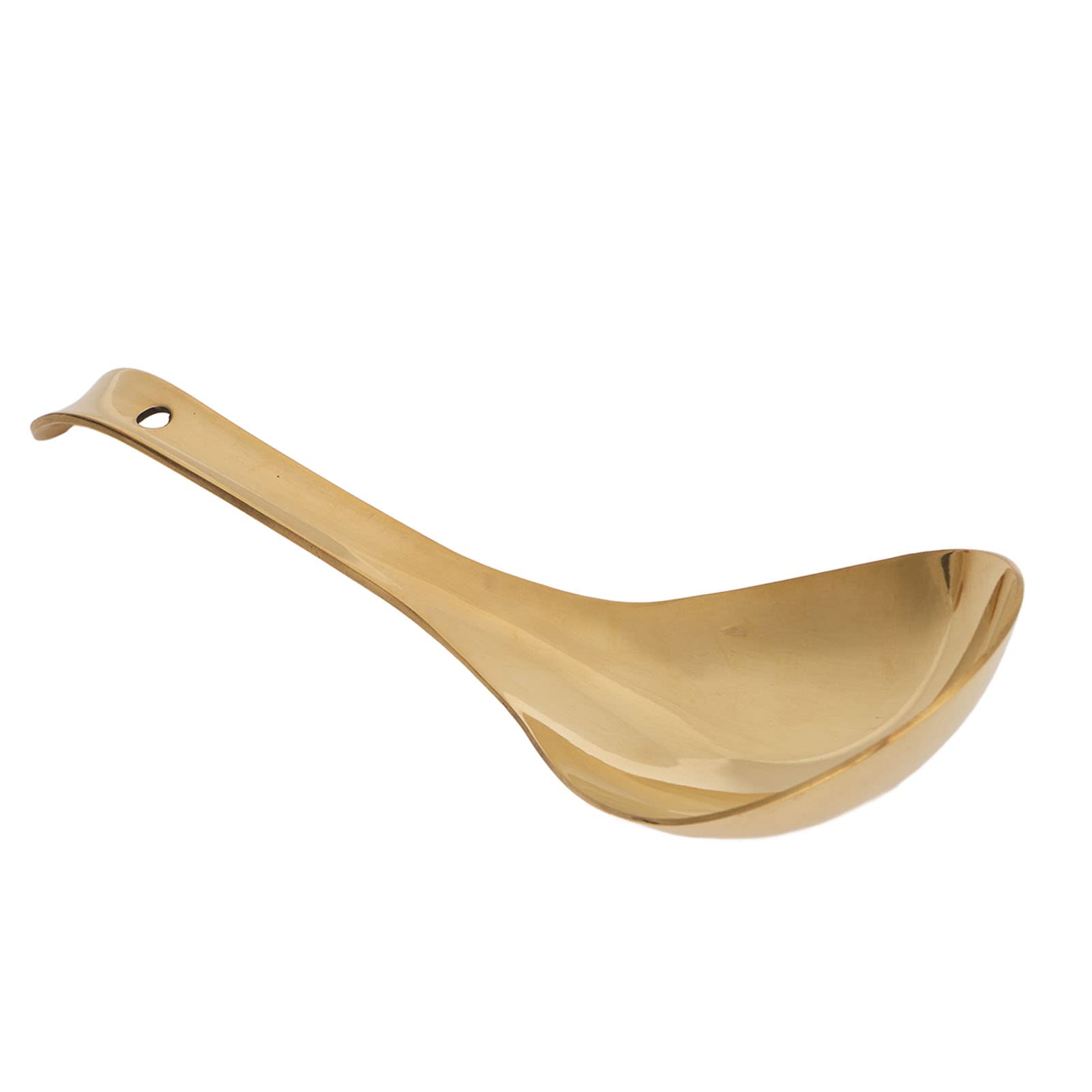 Serveerlepel – klassieke, glanzende, verdikte messing gouden serveerlepel, soeplepel, keukenlepel voor het aanrecht thuis (L