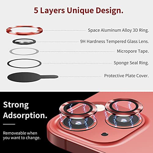 Image of Compatible for I Phone 13 13 Mini Camera Lens Protector Camera Lens Ring Protector for i Phone 13 /13 Mini (Pink)