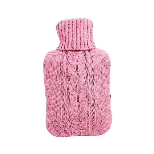 FRCOLOR Housse Tricotée Pour Bouillotte Couleur Rose Étui Confortable Et Doux Pour Usage Quotidien