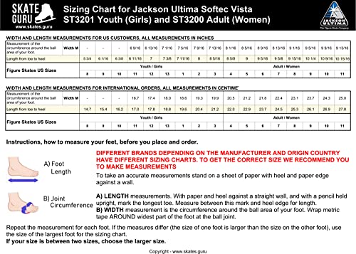 Jackson Ultima Softec Vista Women's/Girls Figure Ice Skates - Womens Size 8.0 Bundle With Guardog Skate Guards #TOP1