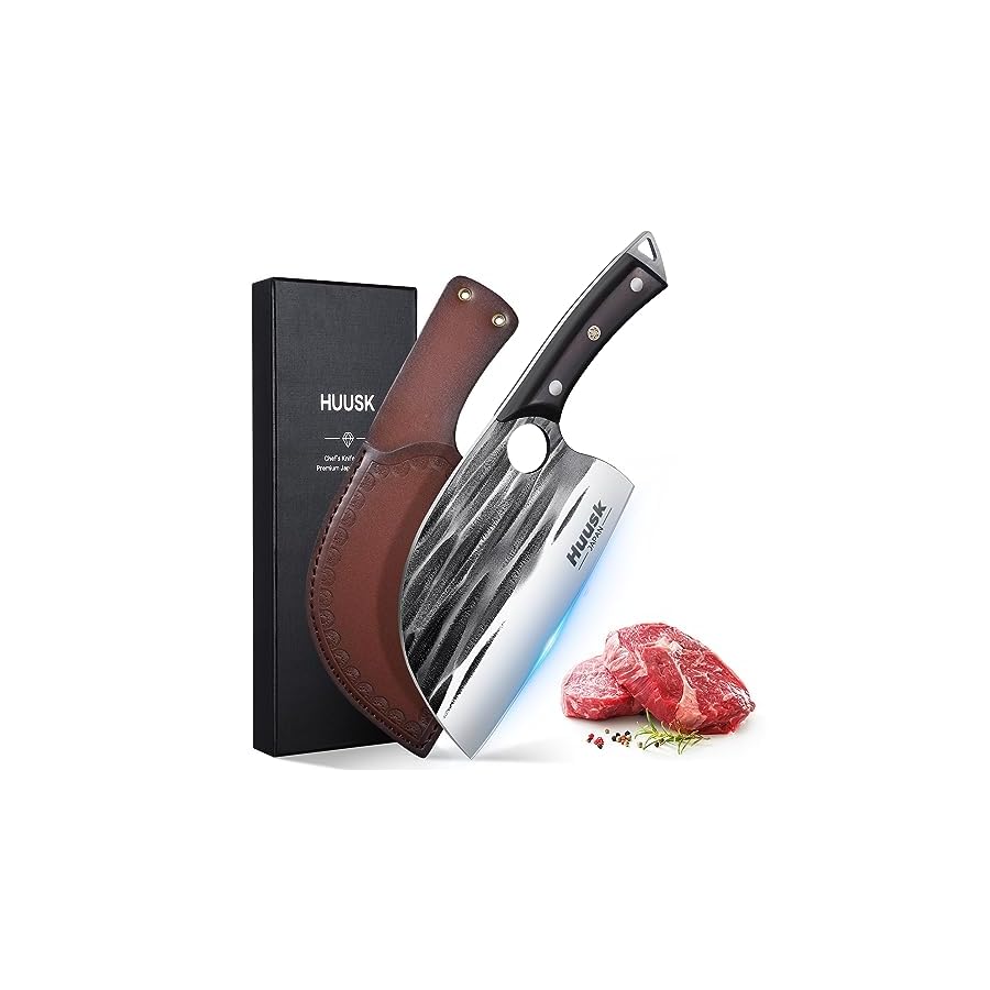 Huusk-Knives-from-Japan-Upgraded-Serbian-Chef-Knife-Forged-Butcher-Knife-with-Sheath-Japanese-Meat-Cleaver-Knife-for-Meat-Cutting-Heavy-Duty-Chopping-Knife-for-Outdoor-Cooking-Camping Huusk Knives from Japan, Upgraded Serbian Chef Knife Forged Butcher Knife with Sheath Japanese Meat Cleaver Knife for Meat Cutting Heavy Duty Chopping Knife for Outdoor Cooking, Camping