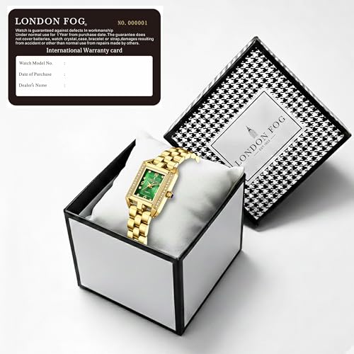 Image of London Fog Gresham Collection Watch for Women with Rectangular Dial, Crystal Hour Markers, Quartz Movement, Stainless Steel Strap and Water Resistant - LFW20002